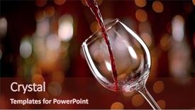  Presentation with goblet - Slide set consisting of freeze motion of pouring red background and a tawny brown colored foreground