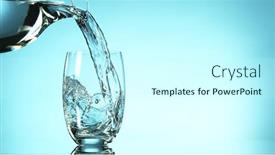  Presentation with pouring water - Slide set featuring freeze-motion-of-pouring-water background and a cool aqua colored foreground