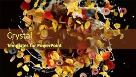  Presentation with milk splash - Slide set with freeze-motion-of-rotating-cereal background and a tawny brown colored foreground