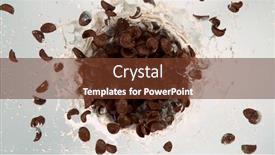  Presentation with white healthy food - Amazing presentation design having freeze-motion-of-rotating-cereal backdrop and a tawny brown colored foreground