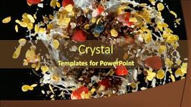  Presentation with milk splash - Presentation theme featuring freeze-motion-of-rotating-cereal background and a tawny brown colored foreground