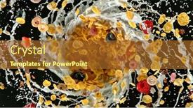  Presentation with milk splash - Presentation theme with freeze-motion-of-rotating-cereal background and a tawny brown colored foreground