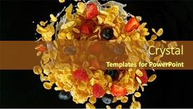 Presentation with milk splash - Presentation design having freeze-motion-of-rotating-cereal background and a tawny brown colored foreground