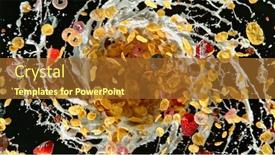  Presentation with milk splash - Slide set enhanced with freeze-motion-of-rotating-cereal background and a tawny brown colored foreground