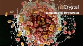  Presentation with milk splash - Amazing presentation design having freeze-motion-of-rotating-cereal backdrop and a tawny brown colored foreground