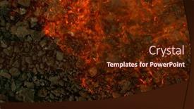  Presentation with fossil fuel coal - PPT theme consisting of freeze-motion-of-rotating-coal background and a tawny brown colored foreground