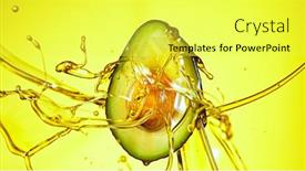  Presentation with avocado - Slide deck consisting of freeze-motion-of-sliced-avocado background and a yellow colored foreground