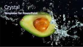  Presentation with freeze - Slide set featuring freeze-motion-of-sliced-avocado background and a wine colored foreground