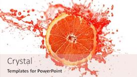  Presentation with freeze - Theme with freeze-motion-of-sliced-grapefruit background and a coral colored foreground