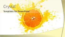  Presentation with orange juice - Theme enhanced with freeze-motion-of-sliced-orange background and a yellow colored foreground