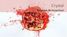  Presentation with freeze - Beautiful PPT theme featuring freeze-motion-of-sliced-pomegranate backdrop and a coral colored foreground