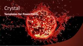  Presentation with freeze - Beautiful presentation theme featuring freeze-motion-of-sliced-pomegranate backdrop and a wine colored foreground