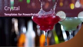  Presentation with cocktail bar - Amazing slide deck having freeze-motion-of-splashing-cocktail backdrop and a tawny brown colored foreground
