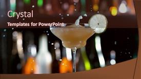  Presentation with cocktail bar - Slide deck with freeze-motion-of-splashing-cocktail background and a wine colored foreground