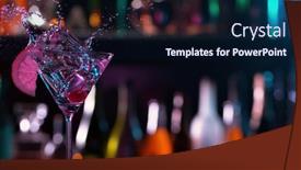  Presentation with free hadball - PPT theme with freeze-motion-of-splashing-martini background and a wine colored foreground
