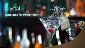 Presentation with splashing - Beautiful PPT theme featuring freeze-motion-of-splashing-martini backdrop and a tawny brown colored foreground