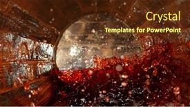  Presentation with alcoholic beverage - Theme with freeze-motion-of-splashing-red background and a tawny brown colored foreground