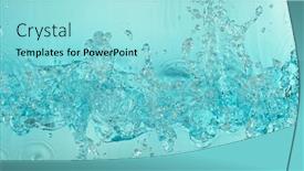  Presentation with blue water - Theme with freeze-motion-of-splashing-water background and a  colored foreground