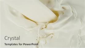  Presentation with freeze - Presentation theme having freeze-motion-of-whirling-milk background and a soft green colored foreground