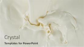  Presentation with freeze - Slide deck having freeze-motion-of-whirling-milk background and a light gray colored foreground