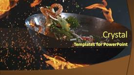  Presentation with flames - PPT theme with freeze-motion-of-wok-pan background and a tawny brown colored foreground
