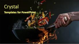  Presentation with freeze - Slides enhanced with freeze-motion-of-wok-pan background and a wine colored foreground