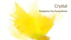  Presentation with freeze - Audience pleasing PPT theme consisting of freeze motion of yellow dust backdrop and a cream colored foreground