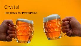  Presentation with freeze - Slides enhanced with freeze-motion-shot-of-clinking background and a gold colored foreground