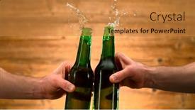  Presentation with freeze - Slide set featuring freeze-motion-shot-of-clinking background and a gold colored foreground