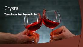  Presentation with freeze - Presentation theme having freeze-motion-shot-of-clinking background and a dark gray colored foreground