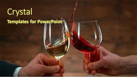  Presentation with freeze - PPT theme enhanced with freeze-motion-shot-of-clinking background and a wine colored foreground