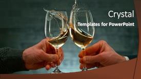  Presentation with freeze - Theme with freeze-motion-shot-of-clinking background and a tawny brown colored foreground