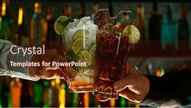  Presentation with freeze - Presentation theme having freeze-motion-shot-of-clinking background and a wine colored foreground