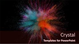  Presentation with color powder - Slide set with freeze-motion-shot-of-color background and a wine colored foreground