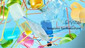  Presentation with plastic waste - Amazing slide set having freeze-motion-shot-of-flying backdrop and a light blue colored foreground