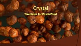  Presentation with hazelnuts - PPT theme featuring freeze-motion-shot-of-flying background and a tawny brown colored foreground