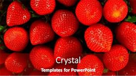  Presentation with strawberries - Slide deck with freeze-motion-shot-of-flying background and a crimson colored foreground