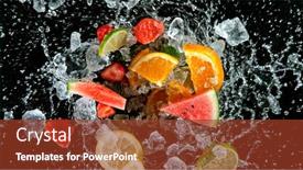  Presentation with fresh water - PPT theme with freeze-motion-shot-of-fresh background and a tawny brown colored foreground