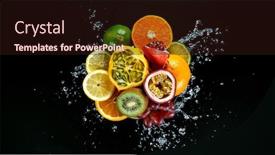  Presentation with freeze - PPT theme having freeze-motion-shot-of-fresh background and a wine colored foreground