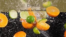  Presentation with splash fruits - Amazing slide deck having freeze-motion-shot-of-fresh backdrop and a yellow colored foreground