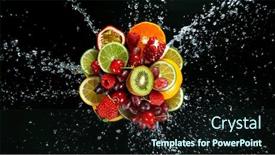  Presentation with fresh water - PPT theme featuring freeze-motion-shot-of-fresh background and a wine colored foreground