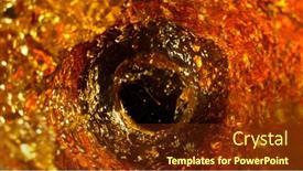  Presentation with black liquid - PPT layouts having freeze-motion-shot-of-golden background and a tawny brown colored foreground