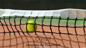  Presentation with freeze - Slide set having freeze-motion-shot-of-tennis background and a coral colored foreground