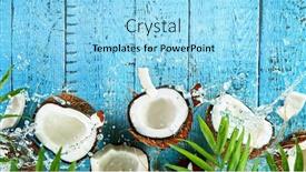  Presentation with coconut water - PPT layouts featuring freeze-motion-top-shot background and a light blue colored foreground