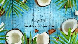  Presentation with coconut water - Beautiful slide set featuring freeze-motion-top-shot backdrop and a light blue colored foreground