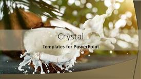  Presentation with coconut water - Presentation consisting of freeze-motion-top-shot background and a soft green colored foreground