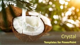  Presentation with milk splashing - Presentation design with freeze-motion-top-shot background and a tawny brown colored foreground