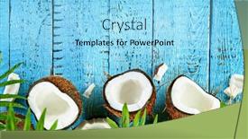  Presentation with coconut water - PPT theme having freeze-motion-top-shot background and a arctic colored foreground