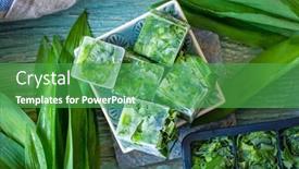  Presentation with freeze - Theme having freeze-wild-garlic-in-ice background and a shamrock green colored foreground