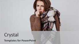 Presentation with freeze - Theme enhanced with freeze-woman-in-sweater background and a light gray colored foreground